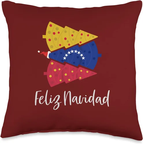 Venezuela Xmas Ideas Celebration Feliz Navidad Venezuelan Girl Flag Venezuela Feliz Navidad, 16 x 16 pulgadas, multicolor