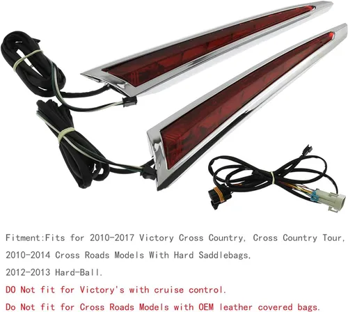 Miniatura 2 de Luces LED de alforja para motocicleta aptas para Victory Cross Country Tour 10-17 Magnum 10-16