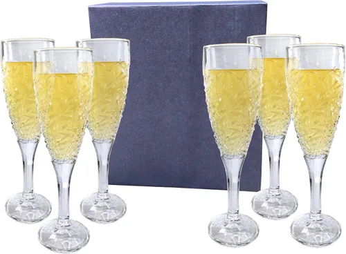 Miniatura 4 de Amlong Crystal Juego de 2 copas de champán con tallos de diamante de cristal