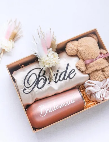 Miniatura 6 de Mini ramo de flores secas (paquete de 6), ramo de flores secas para centros de mesa de boda bohemia, hierba de pampas seca. (Blush)