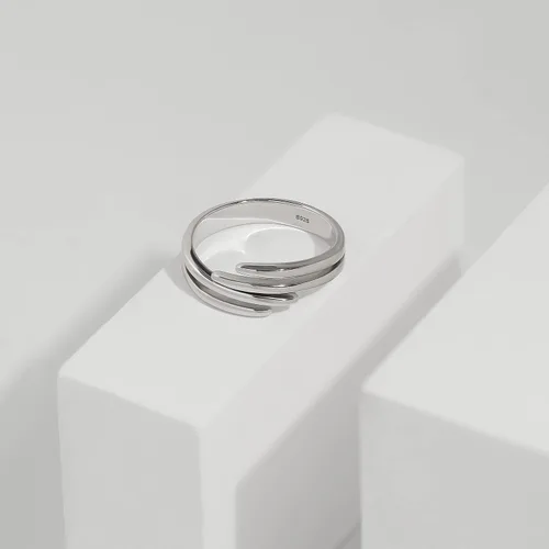 Miniatura 2 de Meissa Anillo de plata de ley para el pulgar para mujer, anillos de abrazo hechos a mano, apilable, tamaño ajustable