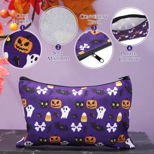 Miniatura 5 de Reginary 20 bolsas de cosméticos de Halloween, bolsas de regalo para niños, niñas y mujeres, organizador de artículos de tocador