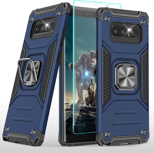 Miniatura 16 de YmhxcY Funda para Galaxy Note 8, funda para Galaxy Note 8 con protector de pantalla curvado 3D, fundas de grado armadura con soporte giratorio