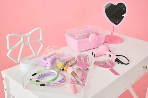 Miniatura 5 de iscream Rainbow Sprinkles - Brocha para maquillaje de 7 pulgadas con cerdas coloridas y mango de espolvoreo