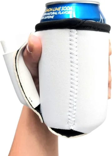 Miniatura 14 de Lit Handlers - Mango de lata de soda, fundas enfriadoras de latas de 12 onzas, material de neopreno para cerveza, refrescos y otras bebidas, Negro