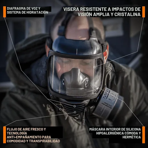 Miniatura 4 de MIRA Safety M Certificada CBRN Máscara de Gas de Rostro Completo Respirador Reutilizable de Grado Profesional (Máscara CM-6M CON Sistema de Beber)