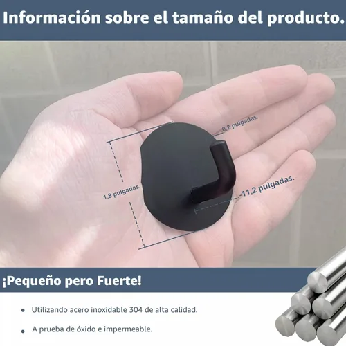 Miniatura 2 de Rise age Ganchos adhesivos resistentes al agua en ganchos de ducha para colgar lufa, toallas, ropa, batas para baño, ganchos de pared adhesivos Negro