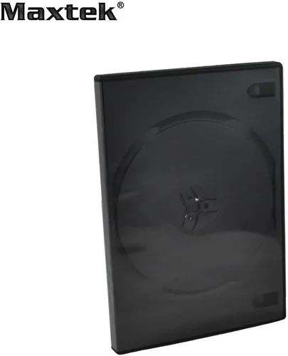 Miniatura 3 de Paquete de 10 fundas Maxtek de 0.551 in, color negro, estándar de doble capacidad para DVD y funda exterior transparente