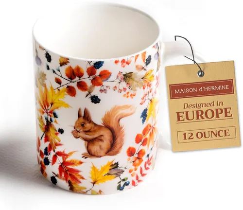 Miniatura 205 de Maison d' Hermine Taza de café con asas, tazas de porcelana fina de hueso, paquete de dos tazas de té para bebidas calientes, capuchino, latte, 015