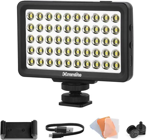 Miniatura 2 de Commlite CM-L50 - Luz LED de video para cámara, 50 LED 5700-6000 K, regulable, mini panel de luz para smartphones y cámaras, apto para Canon, Sony