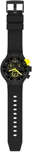 Miniatura 2 de Swatch Correa de silicona de cuarzo, negro, reloj casual 20 (modelo SB02B403), amarillo, Negro