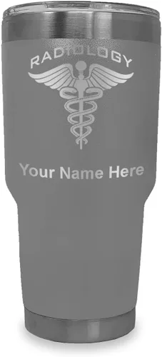 Miniatura 39 de LaserGram Vaso aislado al vacío de 20 onzas, radiología, grabado personalizado incluido (azul claro)