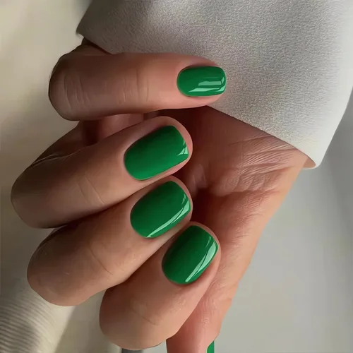 Miniatura 14 de Uñas postizas cuadradas a presión cortas, uñas postizas rosas, uñas postizas acrílicas, diseño brillante de cubierta completa, uñas adhesivas, uñas