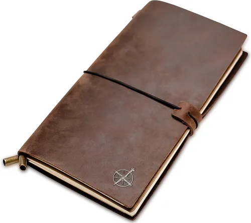Miniatura 10 de Wanderings Cuaderno grande para viajeros - 19cm x 28cm / 7.5"x11" - Gran diario de viaje, hecho a mano, resistente, diario de cuero recargable.