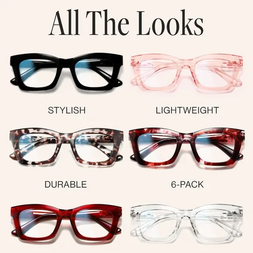 Miniatura 5 de CCVOO 1.5 anteojos de lectura elegantes para mujer, anteojos elegantes, lectores de luz azul para mujeres, tramposas (A7 Runway Rouge)
