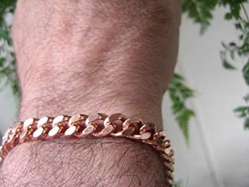 Miniatura 2 de Pulsera de eslabones de cobre sólido CB644G de 8 12 pulgadas para hombre - 516 de pulgada de ancho., Cobre