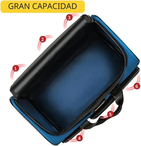 Miniatura 4 de Bolsas de herramientas WINHUNT para hombres, organizador de herramientas de 17 pulgadas con 6 bolsillos, tela impermeable de tela 600D, 16.9 x 11.8