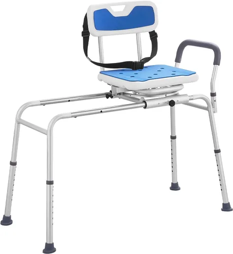Miniatura 4 de VEVOR Banco de transferencia deslizante para bañera con asiento giratorio de 360 grados, banco de transferencia de bañera ajustable en altura