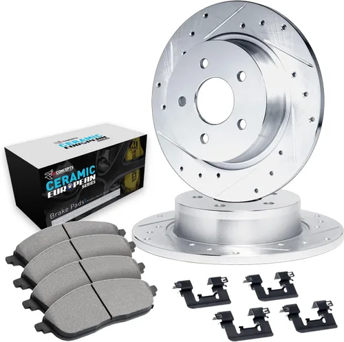R1 Concepts Kit de freno trasero para Nissan Altima 2002-2024; Nissan Máxima 2004-2008; Nissan Sentra 2007-2019; Nissan Juke 2011-2017| Almohadillas