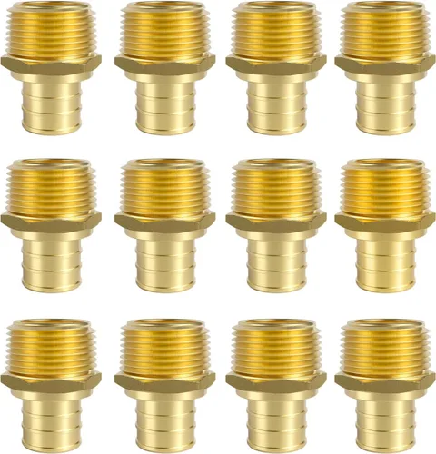 Miniatura 11 de SUNGATOR Paquete de 2 adaptadores machos Pex de 1 pulgada, latón sin plomo, accesorios Pex de 1 pulgada