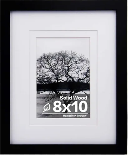 Miniatura 158 de Egofine - Portarretratos de 4 x 6 pulgadas, de madera maciza con plexiglás, para fotos de 3.5 x 5 con paspartú o de 4 x 6 sin paspartú, para colocar