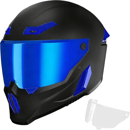 Miniatura 10 de Cascos para motocicleta MXJ Gear para hombres y mujeres adultos, Casco integral para motocicleta, MG666 aprobado por DOT, para carreras en la calle