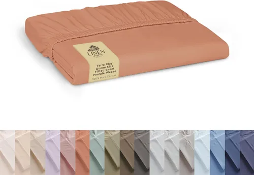 Miniatura 40 de Sábana bajera de 100% algodón percal, tamaño King, verde salvia, 1 sábana bajera con bolsillos profundos, ropa de cama fresca y resistente, 78 x 80