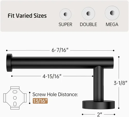 Miniatura 6 de KES Soporte de papel higiénico negro, soporte para papel de baño, rollo de papel SUS 304 de acero inoxidable, montaje en pared, negro mate