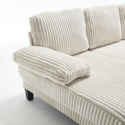 Miniatura 9 de Eafurn Sofá modular simétrico en forma de U con diván doble, moderno sofá esquinero tapizado de pana de gran tamaño, asiento profundo, cómodo sofá