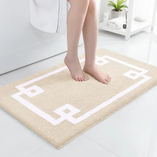 Miniatura 9 de HOMEIDEAS Alfombra de baño, suave y absorbente de agua, alfombra de microfibra de felpa esponjosa antideslizante para bañera y ducha
