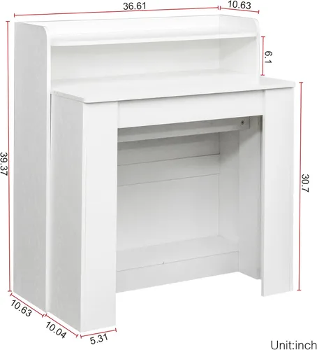 Miniatura 4 de Mesa de comedor extensible moderna con almacenamiento