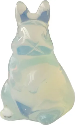 Miniatura 4 de Estatua de conejo tallada a mano de jade amarillo natural, cristales de 1.5 pulgadas y piedras curativas