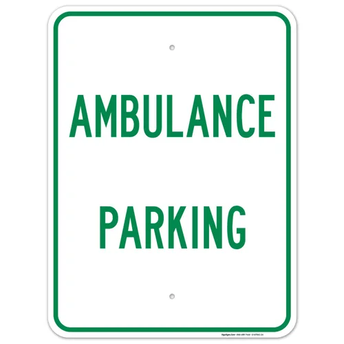 Miniatura 10 de Señal de estacionamiento de ambulancia, 10 x 14 pulgadas, aluminio 040 libre de óxido, resistente a la decoloración, fabricado en Estados Unidos
