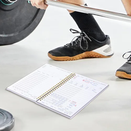 Miniatura 8 de Diario de fitness planificador de entrenamiento para mujeres y hombres, A5 (6.4 x 8.3 pulgadas), diario de entrenamiento, planificador de libros