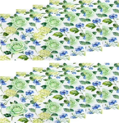 Miniatura 28 de Shrahala Hermosos manteles individuales de flores de rosas, hermosas flores, elegantes manteles de lino de arpillera lavable, aislamiento térmico