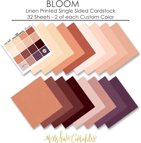 Miniatura 3 de Cartulina lisa con estampado de lino, 67 libras, florecido, para acuarela, 32 hojas, cartulina de una cara, dos de 16 colores, núcleo blanco, álbum