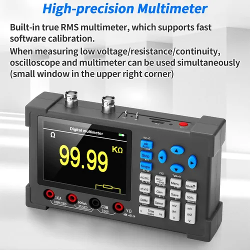 Miniatura 4 de Kit de osciloscopio digital de mano LCD - 2 canales 3.2 "TFT multímetro Osciloscopio generador de señal Mini Osciloscopio automotriz Ancho de banda