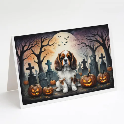 Miniatura 34 de Caroline's Treasures DAC2018GCA7P - Tarjetas de felicitación y sobres de Halloween espeluznantes de Border Collie, paquete de 8 tarjetas en blanco