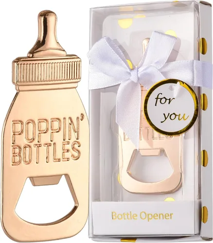Miniatura 8 de WeddParty - 12 piezas de regalos de devolución de baby shower para suministros de invitados, abrebotellas con forma de biberón, con embalaje