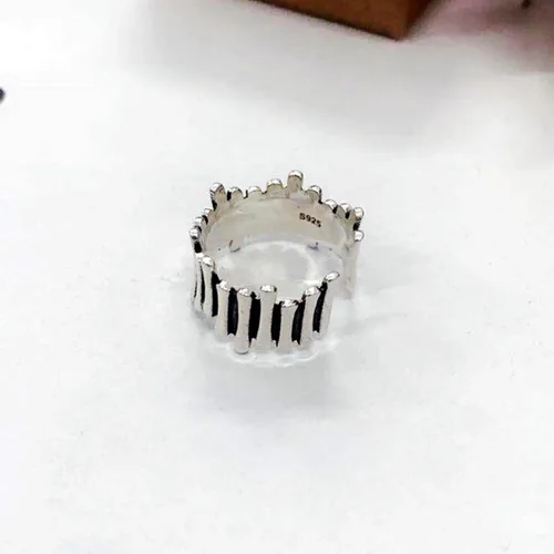 Miniatura 150 de Anillo de plata de ley 925, minimalista, ajustable, hecho a mano, para mujeres y niñas