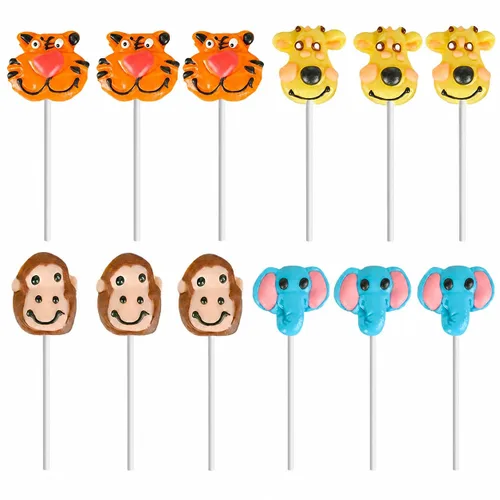 Miniatura 3 de Fruidles Zoo Animal Lollipop Suckers Candy, caramelos duros envueltos individualmente sin grasa con divertidos diseños de animales de zoológico