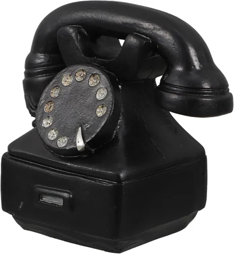 Lurrose Vintage Retro Telephone Ornament Miniature Resin Decorative Phone Dollhouse Prop for Home Decor and Photography with Realistic Detailing and