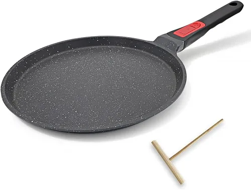 Miniatura 8 de RANX INGST Sartén antiadherente para crepas con mango desmontable, sartén para tortillas Dosa Tawa de aluminio fundido de 8 pulgadas, compatible