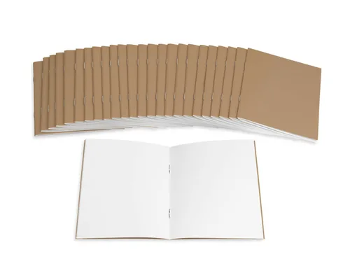 Miniatura 5 de Hygloss Libros de papel kraft en blanco, cuadernos sin forro para diario, bocetos, escritura, 24 páginas blancas (12 hojas), 8.5 x 11 pulgadas, 24