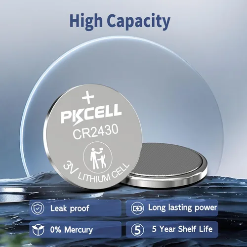 Miniatura 3 de PKCELL CR2430 - Batería de litio CR2430 de 3 V, 10 unidades Batería 2430 a prueba de fugas, sin mercurio, para relojes, llavero, control remoto