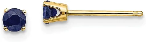 Aretes de oro amarillo de 14 quilates de 0.118in de septiembrezafiro con piedra natal de septiembre, joyería fina para mujer, regalos para ella,
