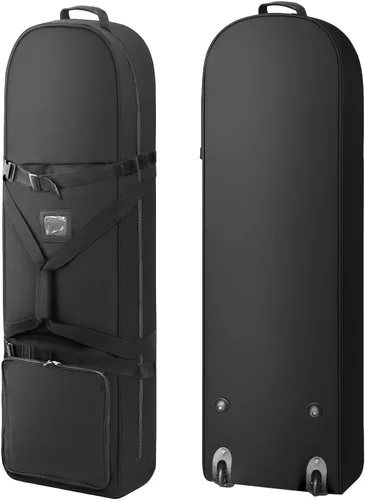 Bolsa de viaje de golf para exteriores, correas de hombro desmontables y ruedas de goma, fundas de viaje plegables suaves para palos de golf, Oxford