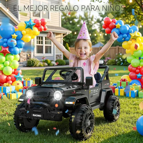 Miniatura 7 de ARBELI Camión de 12 V con control remoto, vehículos eléctricos para niños con música Bluetooth, bocina, 3 velocidades, 4 luces LED, arranque suave