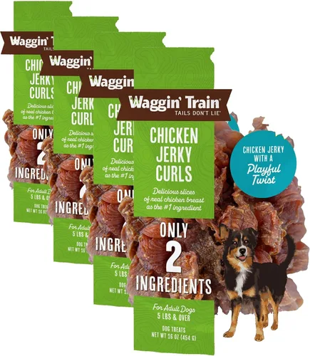 Miniatura 10 de Waggin' Train Golosinas para perros de pollo con rizos de cecina, hechas con pechugas de pollo 100% reales, solo dos ingredientes naturales, gran