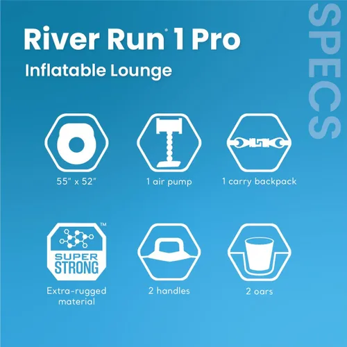 Miniatura 2 de INTEX 56843EP River Run 1 Pro Sillón Flotante Inflable: Soporte para GoPro/Teléfono – Portavasos Incorporado y Compartimento de Almacenamiento